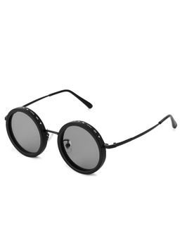 HASHTAG EYEWEAR - Black Regular Lens Round Full Rim Casual Unisex Sunglass - APSB-LS188012-BLK (53)