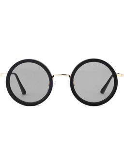 HASHTAG EYEWEAR - Black Regular Lens Round Full Rim Casual Unisex Sunglass - APSB-LS188012-GLD (53)