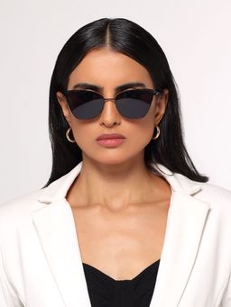 HASHTAG EYEWEAR - Black UV Protection Cat Eye Full Rim Casual Women Sunglass - B80-690-black (46)