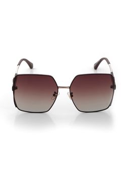 HASHTAG EYEWEAR - Brown UV Protection Square Full Rim Casual Women Sunglass - D6294-C2 (58)