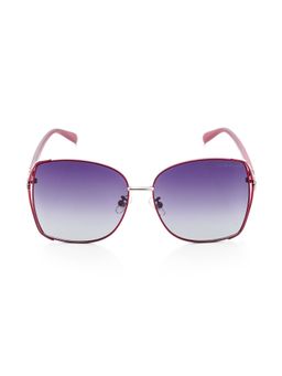 HASHTAG EYEWEAR - Blue UV Protection Square Full Rim Casual Women Sunglass - D6312-C4 (58)