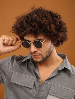 HASHTAG EYEWEAR - Green UV Protection Oval Full Rim Casual Unisex Sunglass - HT2025-C2 (46)