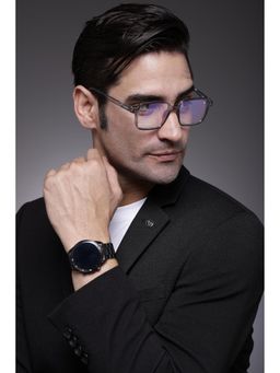 HASHTAG EYEWEAR - Clear Lens Square Full Rim Casual Unisex Computer Glass - HTABS-13-GRY (44)