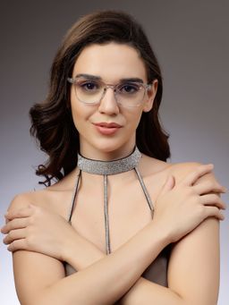 HASHTAG EYEWEAR - Clear Lens Oval Full Rim Casual Unisex Computer Glass - HTABS-5-TRA (44)