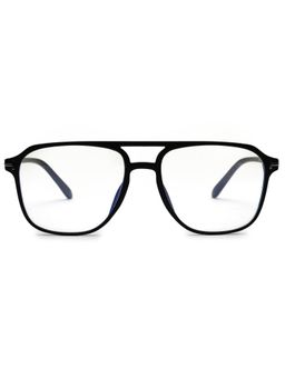 HASHTAG EYEWEAR - Clear Lens Square Full Rim Casual Unisex Computer Glass - HTEC-10012-BLK (46)
