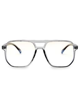 HASHTAG EYEWEAR - Clear Lens Square Full Rim Casual Unisex Computer Glass - HTEC-10052-SMOK (50)