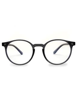 HASHTAG EYEWEAR - Clear Lens Round Full Rim Casual Unisex Computer Glass - HTEC-10102-GRY (46)