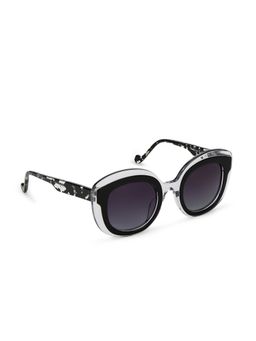 HASHTAG EYEWEAR - Black UV Protection Round Full Rim Casual Women Sunglass - HTMB1206_C1 (57)