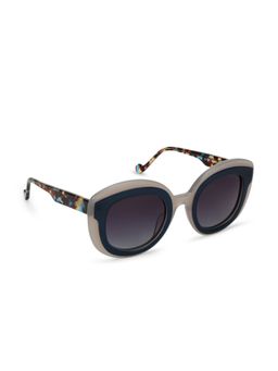 HASHTAG EYEWEAR - Black UV Protection Round Full Rim Casual Women Sunglass - HTMB1206_C2 (57)