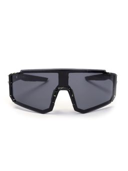 HASHTAG EYEWEAR - Black UV Protection Square Full Rim Casual Unisex Sunglass - HT-SPORT-0101 C2 (58)