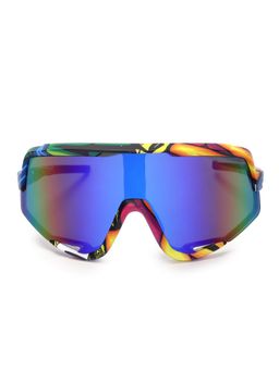 HASHTAG EYEWEAR - Multi Colour Square Full Rim Casual Unisex Sunglass - HT-SPORT-0102 C5 (63)