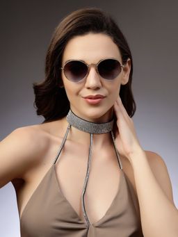 HASHTAG EYEWEAR - Brown UV Protection Round Full Rim Casual Sunglass - ICE-S2356-C3 (48)