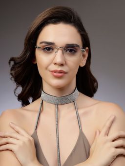 HASHTAG EYEWEAR - Clear UV Protection Rectangle Rimless Casual Sunglass - ICE-S2660-C4 (36)