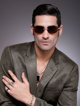 HASHTAG EYEWEAR - Brown UV Protection Oval Rimless Casual Sunglass - ICE-S2799-C2 (47)