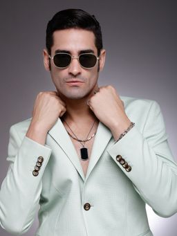 HASHTAG EYEWEAR - Green UV Protection Oval Full Rim Casual Sunglass - ICE-S2959-C1 (44)