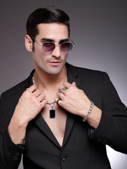 HASHTAG EYEWEAR - Grey UV Protection Oval Full Rim Casual Sunglass - ICE-S2959-C2 (44)