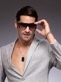 HASHTAG EYEWEAR - Purple Square Full Rim Casual Unisex Sunglass - KGFT(14)-98171-C3 (54)