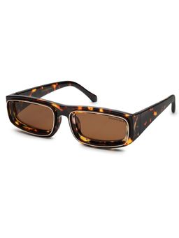 HASHTAG EYEWEAR - Brown UV Protection Square Full Rim Casual Unisex Sunglass - SEVA-ZS98213-BRN (40)