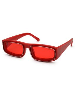 HASHTAG EYEWEAR - Red UV Protection Square Full Rim Casual Unisex Sunglass - SEVA-ZS98213-RED (40)