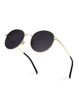 HASHTAG EYEWEAR - Grey Round Full Rim Casual Unisex Sunglass - SEWA-1380042-GLD-GRY (46)