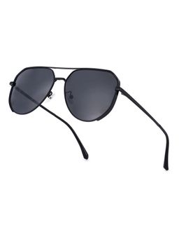 HASHTAG EYEWEAR - Black UV Protection Aviator Full Rim Casual Sunglass - SEWA-1380182-BLK (52)