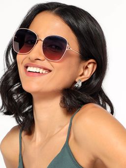 HASHTAG EYEWEAR - Blue UV Protection Butterfly Full Rim Casual Women Sunglass - SEWA-1583012-PNK (52)