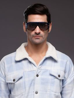 HASHTAG EYEWEAR - Blue UV Protection Aviator Full Rim Casual Unisex Sunglass - SEWA-89182-BLU (56)