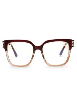 HASHTAG EYEWEAR - Clear Regular Lens Square Full Rim Casual Unisex Sunglass - SEWA-95013-PNK (54)