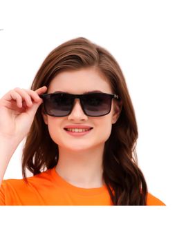 HASHTAG EYEWEAR - Purple Square Full Rim Casual Unisex Sunglass - TT (32) 3039 G-BLK (58)