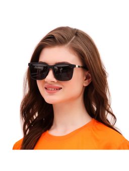 HASHTAG EYEWEAR - Black Square Full Rim Casual Unisex Sunglass - TT (32) 3049 M-BLK (50)