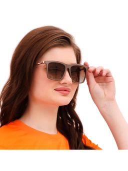 HASHTAG EYEWEAR - Brown UV Protection Square Full Rim Casual Unisex Sunglass - TT (32) 3052 BRN (53)