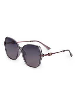 HASHTAG EYEWEAR - Black Square Full Rim Casual Women Sunglass - TT (32) 8252-Purple (56)
