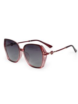 HASHTAG EYEWEAR - Grey UV Protection Square Full Rim Casual Women Sunglass - TT (32) 8254-Red (56)