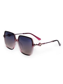 HASHTAG EYEWEAR - Purple Square Full Rim Casual Women Sunglass - TT (32) 8256-Purple (56)