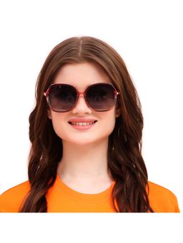 HASHTAG EYEWEAR - Black UV Protection Square Full Rim Casual Women Sunglass - TT (32) D-3032 RED (56)