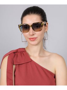 HASHTAG EYEWEAR - Blue UV Protection Rectangle Full Rim Casual Unisex Sunglass - TZ-24-8018-C1 (50)