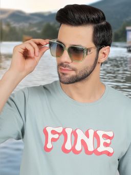 HASHTAG EYEWEAR - Grey UV Protection Square Full Rim Casual Unisex Sunglass - TZ-24-8045-C1 (52)