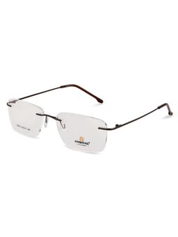 HASHTAG EYEWEAR - Clear Lens Rectangle Rimless Unisex Eyeglass Frame - Thin Line-88802-Brown (35)