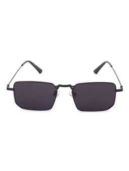 HASHTAG EYEWEAR - Black Rectangle Full Rim Casual Unisex Sunglass - Try(14)KS-8072-C1-BLK (42)