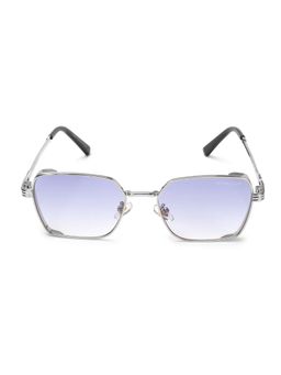 HASHTAG EYEWEAR - Blue Rectangle Full Rim Casual Unisex Sunglass - Try (14) KS 8072 C3 (42)