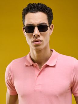 HASHTAG EYEWEAR - Black Rectangle Full Rim Casual Unisex Sunglass - Try (14) KS 8074 C1 (40)