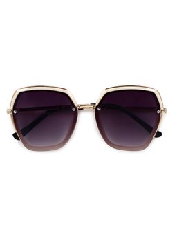 HASHTAG EYEWEAR - Purple Hexagonal Full Rim Casual Women Sunglass - WILL-120772-GLD.WIT-PPL (57)