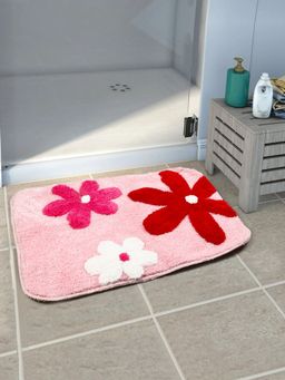 Saral Home - Cotton Anti-Slip Bathmat (Pink, 40 x 60 cm)