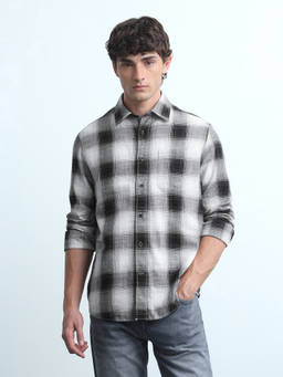 Flying Machine - Men's Plaid Checked Twill Shirt