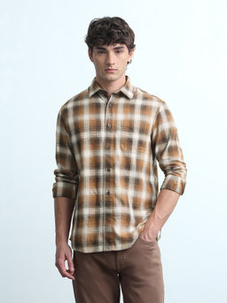 Flying Machine - Men's Plaid Checked Twill Shirt