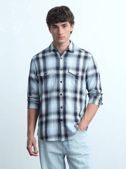 Flying Machine - Men's Plaid Checked Twill Shirt