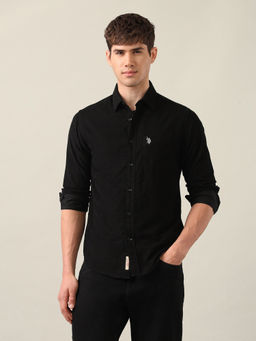 U.S. Polo Assn. Denim Co. - Men's Black Corduroy Regular Fit Shirt