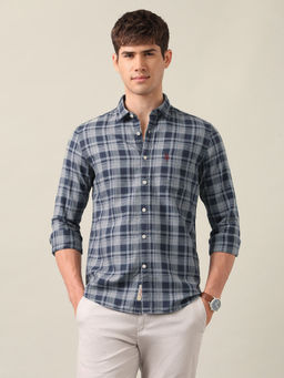 U.S. Polo Assn. Denim Co. - Men's Blue Tartan Checked Twill Shirt