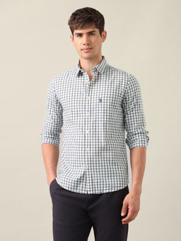 U.S. Polo Assn. Denim Co. - Men's Regular Fit Grid Tattersall Checked Shirt