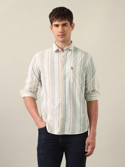 U.S. Polo Assn. Denim Co. - Men's Multi-Color Regular Fit Vertical Striped Shirt